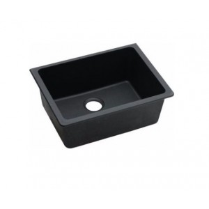 Aqu Black Granite Quartz Stone Undermount Kitchen Sink Single Bowl